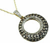 1.35CT WHITE & MOCHA DIAMOND 14KT YELLOW GOLD MULTI ROW CIRCLE OF LIFE PENDANT