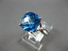 3.56CT DIAMOND & AAA BLUE TOPAZ 14KT WHITE GOLD 3D CUSHION & ROUND INFINITY RING