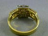 ESTATE WIDE .75CT DIAMOND 18KT TWO TONE GOLD SQUARE BEZEL ENGAGEMENT RING #9804