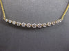 ESTATE .56CT DIAMOND 14KT YELLOW GOLD 3D CLASSIC ROUND JOURNEY BAR LOVE NECKLACE