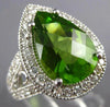EXTRA LARGE 7.34CT DIAMOND & PERIDOT 18KT WHITE GOLD PEAR SHAPE ENGAGEMENT RING