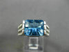 ANTIQUE LARGE 3.76CT DIAMOND AAA BLUE TOPAZ 14K WHITE GOLD ENGAGEMENT RING 27638