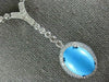 ANTIQUE 8.95CT DIAMOND & AAA TURQUOISE 14K WHITE GOLD OVAL LARIAT NECKLACE #2555