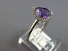 1.07CT DIAMOND & AAA AMETHYST 14KT WHITE GOLD PEAR SHAPE & ROUND FRIENDSHIP RING
