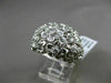 ESTATE EXTRA LARGE .10CT DIAMOND 14KT WHITE GOLD 3D MATTE & SHINY FLOWER RING