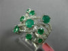 ESTATE LARGE 2.02CT DIAMOND & AAA EMERALD 18KT WHITE GOLD 3D ANNIVERSARY RING