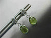 ESTATE .83CT DIAMOND GREEN AMETHYST 14KT WHITE GOLD OVAL ETOILE HANGING EARRINGS