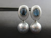 3.71CT DIAMOND & AAA BLUE TOPAZ & WHITE AGATE & PEARL 18K WHITE GOLD 3D EARRINGS