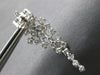 LARGE 2.85CT DIAMOND 18KT WHITE GOLD 3D ROUND CLUSTER FUN HANGING EARRINGS