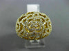 ESTATE LARGE 1.41CT DIAMOND 18KT YELLOW GOLD OPEN FILIGREE MULTI FLOWER FUN RING