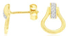 .05CT DIAMOND 14KT YELLOW GOLD 3D ROUND 5 STONE TEAR DROP LUCKY HANGING EARRINGS