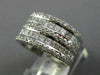 ESTATE LARGE 2.49CT DIAMOND 14K WHITE GOLD 3D MULTI ROW WEDDING ANNIVERSARY RING
