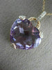 LARGE 10.15CT DIAMOND & AAA AMETHYST 14K WHITE & ROSE GOLD HEART PENDANT #226473