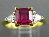 ESTATE 1.74CT DIAMOND & RUBALITE 18KT TWO TONE GOLD 3D FILIGREE ENGAGEMENT RING
