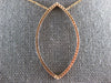 ESTATE LARGE .40CT DIAMOND 14K ROSE GOLD OPEN MARQUISE SHAPE LEAF NECKLACE 26825