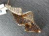 ESTATE LARGE 1.95CT WHITE & ORANGE DIAMOND 18KT ROSE GOLD 3D LEAF FUN PENDANT
