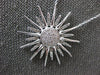 ESTATE LARGE .27CT DIAMOND 14KT WHITE GOLD SUNBURST FLOWER FUN CLASSIC NECKLACE