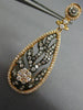 ESTATE LARGE 3.44CT DIAMOND 18K ROSE & BLACK GOLD OPEN FILIGREE HANGING EARRINGS