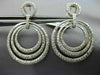 LARGE 3.23CT DIAMOND 18KT WHITE GOLD 3D MULTI CIRCULAR CLIP ON HANGING EARRINGS