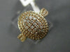 ESTATE WIDE .64CT ROUND DIAMOND 14KT ROSE GOLD 3D CLUSTER PAVE OVAL FUN RING