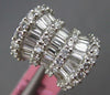 LARGE 1.94CT DIAMOND 18KT WHITE GOLD ROUND & BAGUETTE BOW SHAPE BALLERINA RING