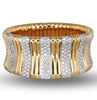 EXTRA LARGE 5.69CT DIAMOND 18KT 2 TONE GOLD 3D MULTI ROW BAMBOO BANGLE BRACELET
