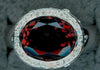 LARGE 4.28CT DIAMOND & AAA PINK TOURMALINE 14KT WHITE GOLD HALO ENGAGEMENT RING