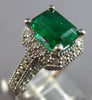 LARGE 2.22CT DIAMOND & AAA EMERALD 14KT WHITE GOLD SQUARE ENGAGEMENT RING #28083