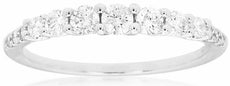 ESTATE .50CT DIAMOND 14K WHITE GOLD 7 STONE PRONG SEMI ETERNITY ANNIVERSARY RING