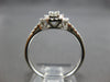 ESTATE .53CT DIAMOND 18KT WHITE GOLD ROUND & BAGUETTE CLUSTER OCTAGON LOVE RING