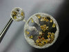 LARGE 12.15CT WHITE & FANCY YELLOW DIAMOND 18KT GOLD 3D GLOBE HANGING EARRINGS