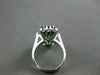ESTATE LARGE 4.40CT DIAMOND & AAA TOURMALINE 18KT WHITE GOLD RING AMAZING #22084