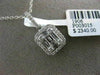 ESTATE .50CT BAGUETTE DIAMOND 18KT WHITE GOLD RECTANGULAR HALO FLOATING PENDANT