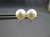 ESTATE .06CT DIAMOND & AAA SOUTH SEA PEARL 14KT WHITE GOLD CLASSIC STUD EARRINGS