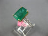 4.77CT DIAMOND & AAA EMERALD 18K 2 TONE GOLD EMERALD CUT & ROUND ENGAGEMENT RING