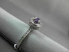 ANTIQUE 1.30CT DIAMOND & AAA AMETHYST 14KT WHITE GOLD 3D OVAL CABACHON FUN RING