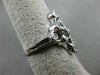 ESTATE LARGE .48CT DIAMOND 14KT WHITE GOLD OPEN BEZEL FLOWER FUN RING #20573