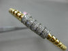 ESTATE 1.20CT DIAMOND 14KT WHITE & YELLOW GOLD 3D SWIRL FLEXIBLE BANGLE BRACELET