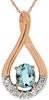 .36CT DIAMOND & AAA AQUAMARINE 14KT ROSE GOLD OVAL & ROUND INFINITY LOVE PENDANT