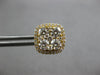 LARGE 1.83CT DIAMOND 18K YELLOW GOLD CLUSTER INVISIBLE SQUARE HALO STUD EARRINGS