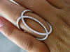 ESTATE MASSIVE .71CT DIAMOND 18KT WHITE GOLD 3D OVAL INFINITY HOOP LOVE FUN RING