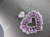 LARGE 7.5CT DIAMOND & AAA PINK SAPPHIRE 14KT WHITE GOLD 3D DOUBLE HEART PENDANT