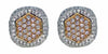 1.69CT WHITE & PINK DIAMOND 18KT WHITE ROSE GOLD HEXAGON CLIP ON STUD EARRINGS