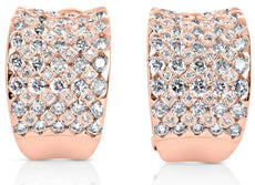 LARGE 2.28CT DIAMOND 14KT ROSE GOLD MULTI ROW UMBRELLA CLIP ON HANGING EARRINGS
