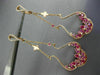 ESTATE 2.33CT DIAMOND & AAA MULTI GEM 14KT ROSE GOLD FLOWER CHANDELIER EARRINGS