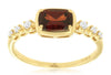 1.15CT DIAMOND & AAA GARNET 14K YELLOW GOLD CUSHION & ROUND FRIENDSHIP LOVE RING