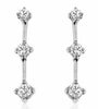 ESTATE .50CT DIAMOND 14K WHITE GOLD CLASSIC THREE STONE JOURNEY HANGING EARRINGS