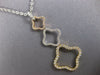 ESTATE LARGE .71CT DIAMOND 18K TRI COLOR GOLD 4 LEAF CLOVER JOURNEY LOVE PENDANT