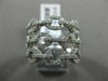 ESTATE LARGE 1.12CT DIAMOND 18KT WHITE GOLD MULTI ROW BY THE YARD LOVE KNOT RING