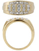 ESTATE WIDE 1.0CT DIAMOND 14KT YELLOW GOLD 3D MULTI ROW CHANNEL MENS RING